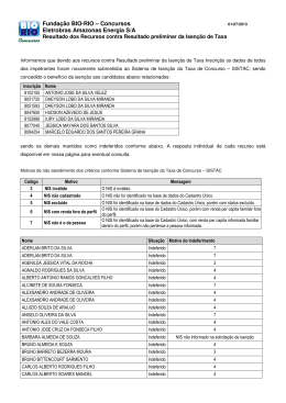 Resultado do recurso contra resultado