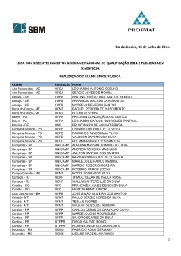 Lista dos Discentes Inscritos no ENQ 2014.2