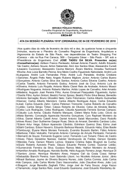 Aos onze dias do m&ecirc;s de dezembro de dois mil e oito, &agrave;s - Crea-SP