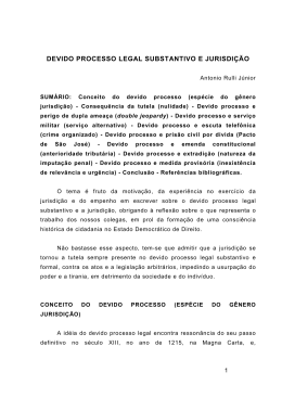 devido processo legal substantivo e jurisdi&ccedil;&atilde;o