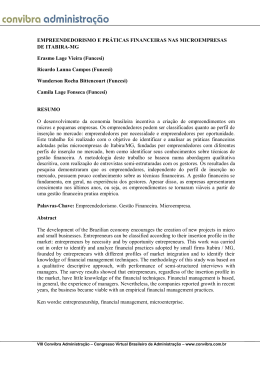 EMPREENDEDORISMO E PR&Aacute;TICAS FINANCEIRAS