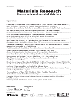 English - Materials Research :: Current Issue