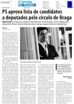 PS aprova lista de candidatos a deputados pelo círculo de Braga