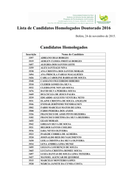 Lista de Candidatos Homologados Doutorado 2016