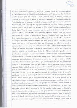 Ata da 5a (quinta) reunião ordinária do ano de 2012 (dois mil e doze)