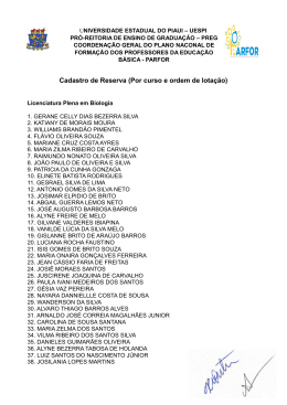 Cadastro de Reserva (Por curso e ordem de