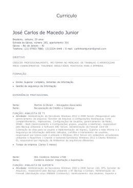 Curriculo José Carlos de Macedo Junior