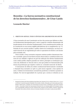 La fuerza normativa constitucional de los derechos fundamentales