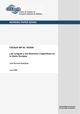 WORKING PAPER SERIES Las Lenguas y los Derechos