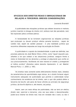 efic&aacute;cia dos direitos reais e obrigacionais em