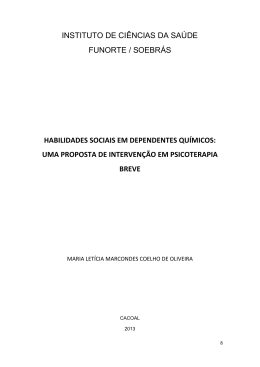 habilidades sociais em dependentes qu&iacute;micos