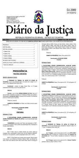 DJ 2989 - Tribunal de Justi&ccedil;a do Estado do Tocantins