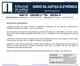 tj-go diário da justiça eletrônico - edição 798 - seção ii