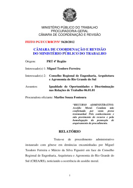 Processo PGT/CCR/nº 5620/2012 - Ministério Público do Trabalho