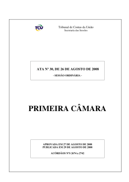 PRIMEIRA C&Acirc;MARA - Tribunal de Contas da Uni&atilde;o