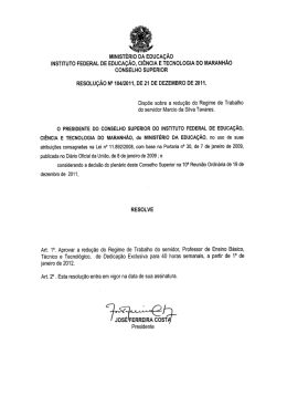Redução de Regime de Trabalho de Marcio da Silva Tavares