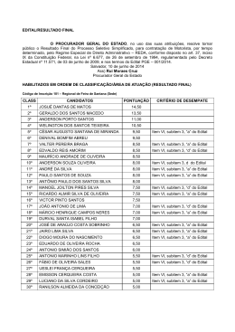 Resultado final - PGE - Procuradoria Geral do Estado da Bahia