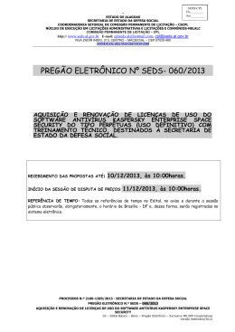 Preg&atilde;o Eletr&ocirc;nico SEDS N&ordm; 060/2013