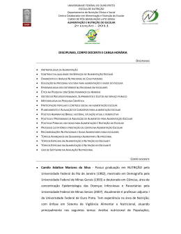 DISCIPLINAS, CORPO DOCENTE E CARGA HOR&Aacute;RIA
