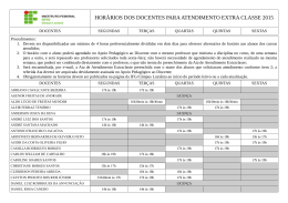 Hor&aacute;rio de atendimento extraclasse aos alunos