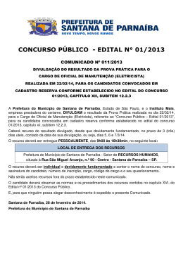 CONCURSO PÚBLICO - EDITAL N° 01/2013