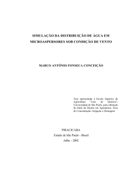 simula&ccedil;&atilde;o da distribui&ccedil;&atilde;o de &aacute;gua em microaspersores sob