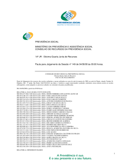 PREVID&Ecirc;NCIA SOCIAL MINIST&Eacute;RIO DA PREVID&Ecirc;NCIA E
