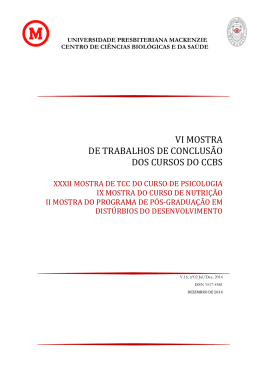 vi mostra de trabalhos de conclus&atilde;o dos cursos do ccbs