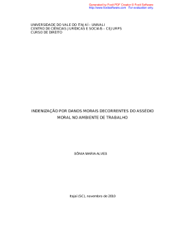 indeniza&ccedil;&atilde;o por danos morais decorrentes do ass&eacute;dio