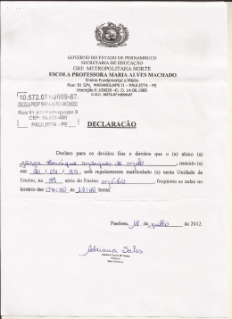 gre metropolitana norte escola professora maria alves machado
