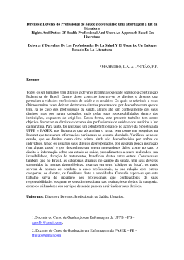 direitos e deveres do profissional de sa&uacute;de e do usu&aacute;rio