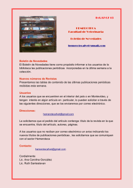 Bol.17-07-13 HEMEROTECA Facultad de Veterinaria Boletín de