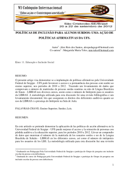 POLÍTICAS DE INCLUSÃO PARA ALUNOS SURDOS: UMA AÇÃO