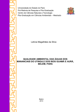 Let&iacute;cia Magalh&atilde;es da Silva QUALIDADE AMBIENTAL DAS