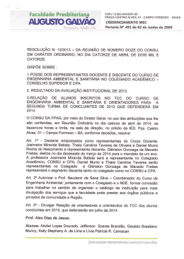 Resolu&ccedil;&atilde;o N.12_2013 - Faculdade Presbiteriana Augusto Galv&atilde;o