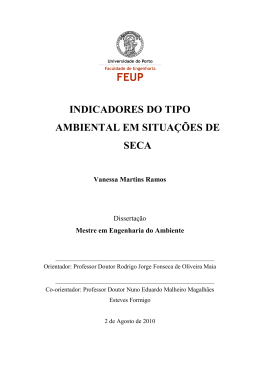 indicadores do tipo ambiental em situa&ccedil;&otilde;es de seca