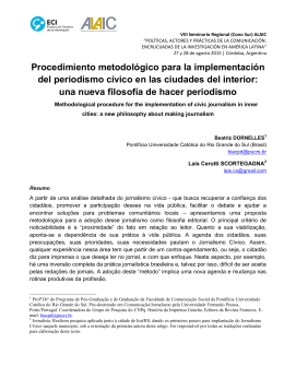 Procedimiento metodol&oacute;gico para la implementaci&oacute;n del periodismo