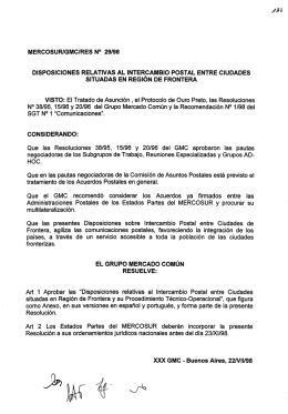 Resolu&ccedil;&atilde;o GMC N&ordm; 29/98 - Cartilla de la ciudadan&iacute;a