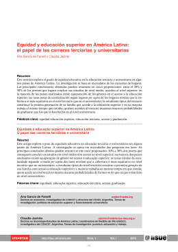 Equidad y educación superior en América Latina