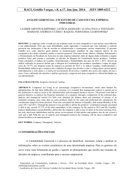 AN&Aacute;LISE GERENCIAL UM ESTUDO DE CASO