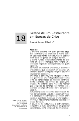 Gest&atilde;o de um Restaurante em &Eacute;pocas de Crise