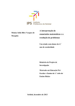 A interpreta&ccedil;&atilde;o de enunciados matem&aacute;ticos e a resolu&ccedil;&atilde;o de