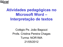 Atividades pedagógicas no Microsoft Word – Interpretação de textos