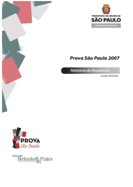 Prova S&atilde;o Paulo 2007 - Secretaria Municipal de Educa&ccedil;&atilde;o