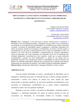 dificuldades na linguagem e interpreta&ccedil;&atilde;o da simbologia