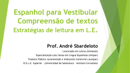 A leitura em l&iacute;ngua espanhola para estudantes pr&eacute;