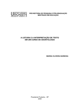 a leitura e a interpretação de texto em um curso de odontologia