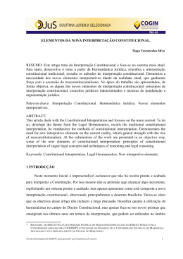 ELEMENTOS DA NOVA INTERPRETA&Ccedil;&Atilde;O CONSTITUCIONAL