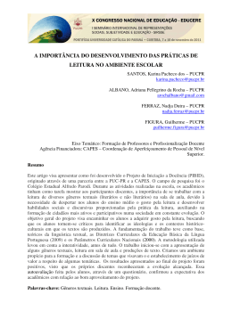 a import&acirc;ncia do desenvolvimento das pr&aacute;ticas de leitura no