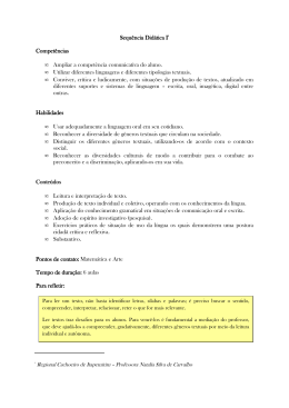 Sequ&ecirc;ncia Did&aacute;tica I - 4&ordf; S&eacute;rie